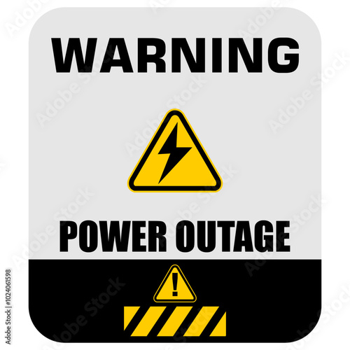 Warning, Power Outage, sign vector