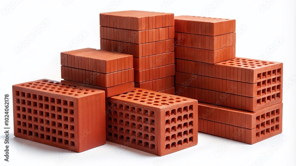 3D Isometric Red Brick Wall Pieces - Set of Realistic Red Brick Blocks for Architectural Design and Construction 3D Isometric Red Brick Wall Pieces - Set of Realistic Red Brick Blocks for Architectural Design and Construction