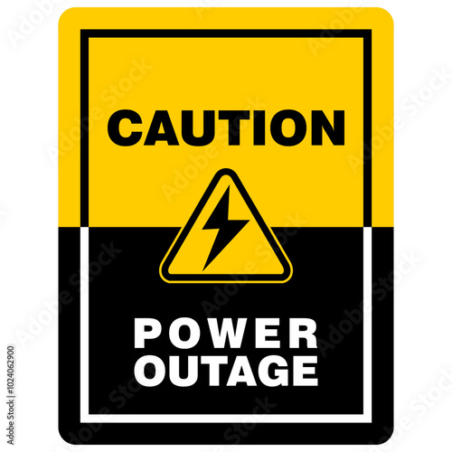 Warning, Power Outage, sign vector
