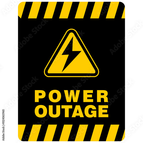 Warning, Power Outage, sign vector