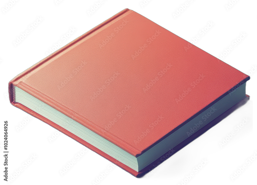 A closed red hardback book on a blue surface A closed red hardback book on a blue surface
