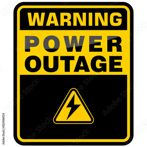 Warning, Power Outage, sign vector