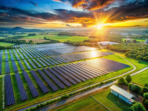 Wallpaper Mural Aerial perspective of battery energy storage systems and solar farms showcases their vital role in shaping a Torontodigital.ca