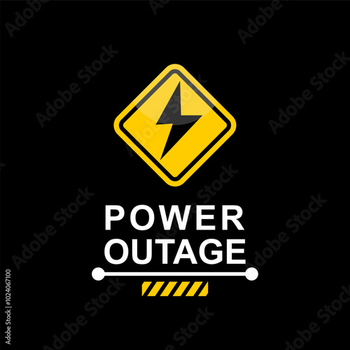 Warning, Power Outage, sign vector