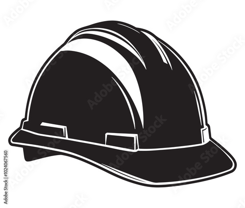 Construction Hard Hat Silhouette Vector, Engineer hard hat Safety Helmet, Safety helmet icon