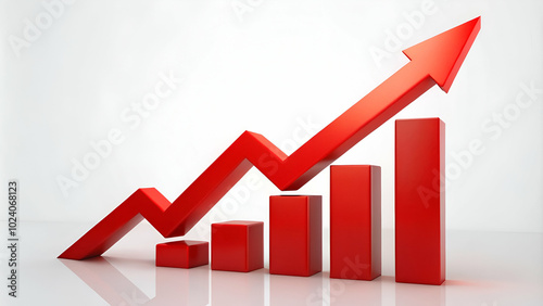 Bold red upward arrow graph showing a rising trend, ideal for business presentations and growth visuals Free Download Bold red upward arrow graph showing a rising trend, ideal for business presentations and growth visuals - GFXLoad