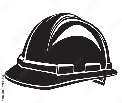 Construction Hard Hat Silhouette Vector, Engineer hard hat Safety Helmet, Safety helmet icon