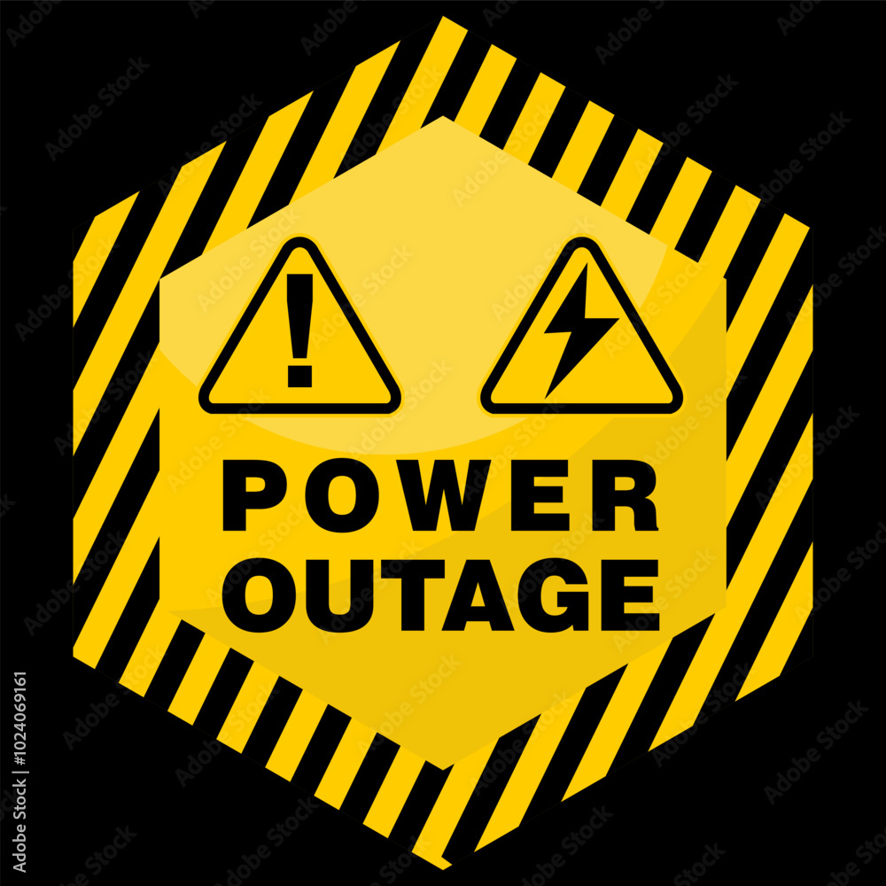 Obraz premium Warning, Power Outage, sign vector