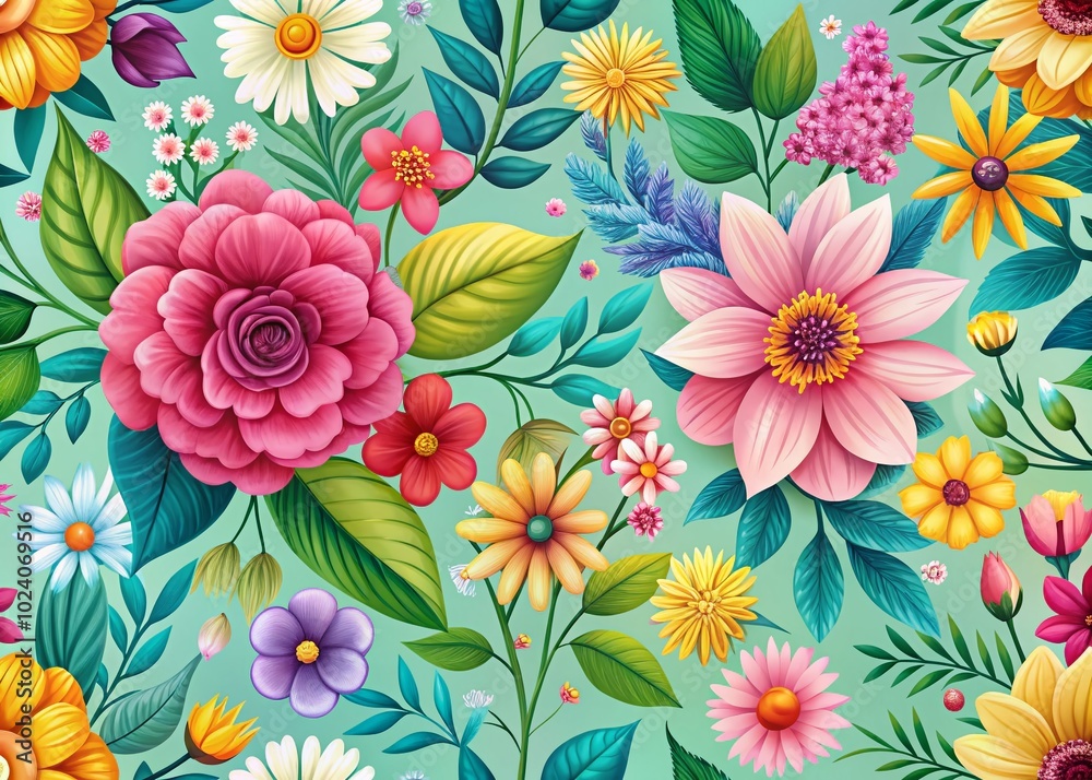 Allover Floral Pattern Design for Mother's Day - Seamless Nature-Inspired Patterns for Textiles and Decor Allover Floral Pattern Design for Mother's Day - Seamless Nature-Inspired Patterns for Textiles and Decor