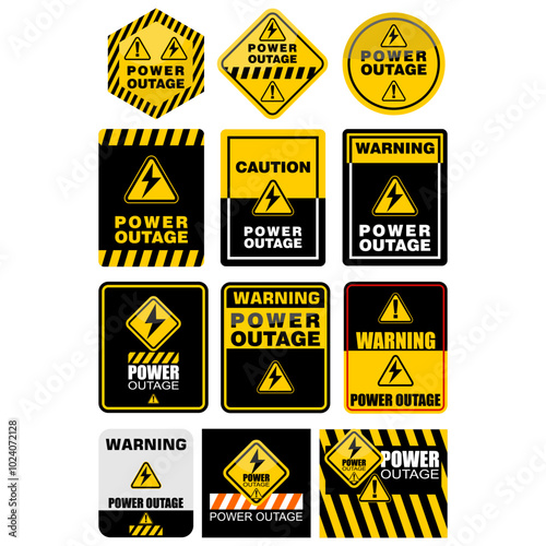 Warning, Power Outage, sign vector