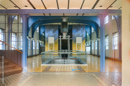 Interior of the Saulnier watermill in the former Menier Chocolate Factory in Noisiel, Paris Region, France photo