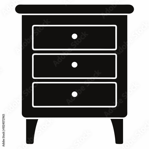 Nightstand silhouette vector illustration