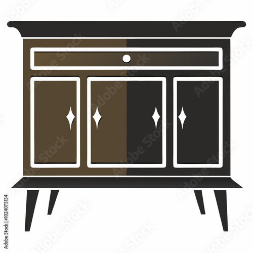 Sideboard silhouette vector illustration