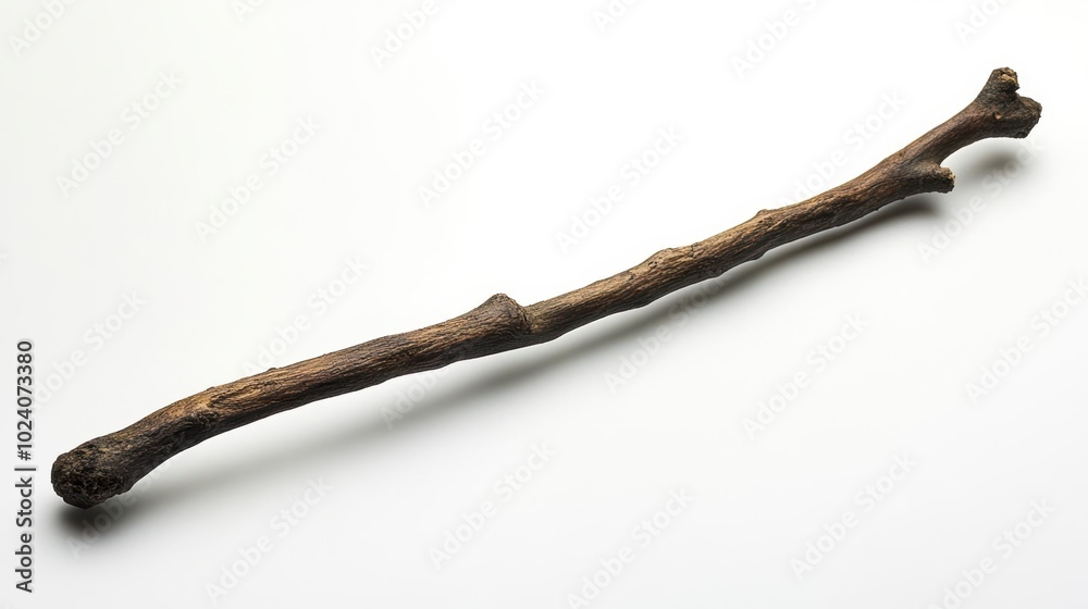A weathered wooden stick with a natural curve A weathered wooden stick with a natural curve