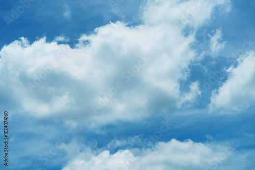 blue sky and White cloud nature background. Beautiful cloud in blue sky