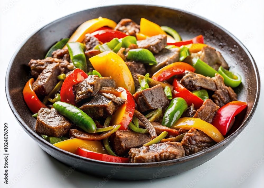 Black Pepper Beef Stir Fry in Pan - Delicious Stir Fry Recipe with Fresh Ingredients