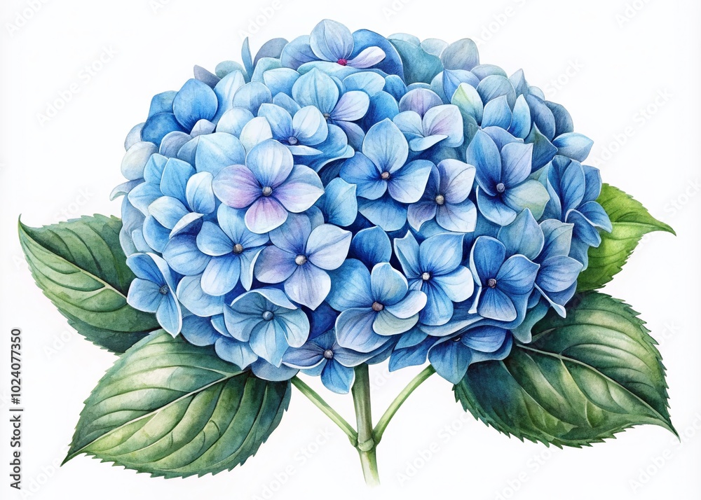Blue and White Hydrangea Watercolor Clipart with Soft Petals on Transparent Background for Floral Design Projects Blue and White Hydrangea Watercolor Clipart with Soft Petals on Transparent Background for Floral Design Projects