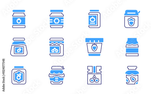 Conversation icon set. Bold line style. Duotone colors. Editable stroke. conserve, jam, honey, strawberryjam, thanksgivingjam