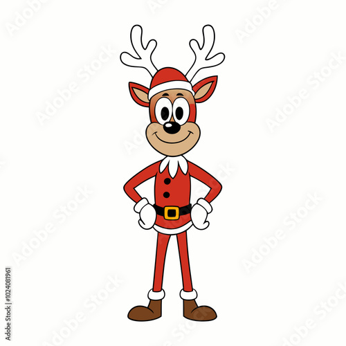 Preparing for Christmas with various art like it,Santa Claus, Full Body, Merry Christmas, December, Christmas, Thanksgivingc,Cute reindeer