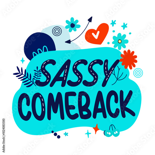 Comeback typography sticker in flat style 