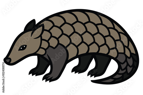 Solid color Pangolin animal vector design