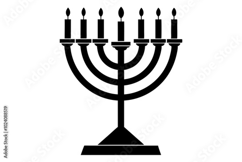 Jewish menorah | vector silhouette illustration on white background