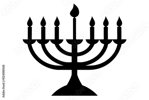 Jewish menorah | vector silhouette illustration on white background