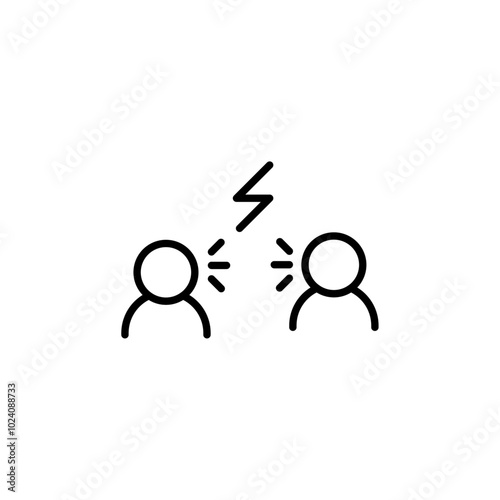 Angry people conflicts icon Outline vector for web ui