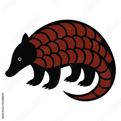 Solid color Pangolin animal vector design