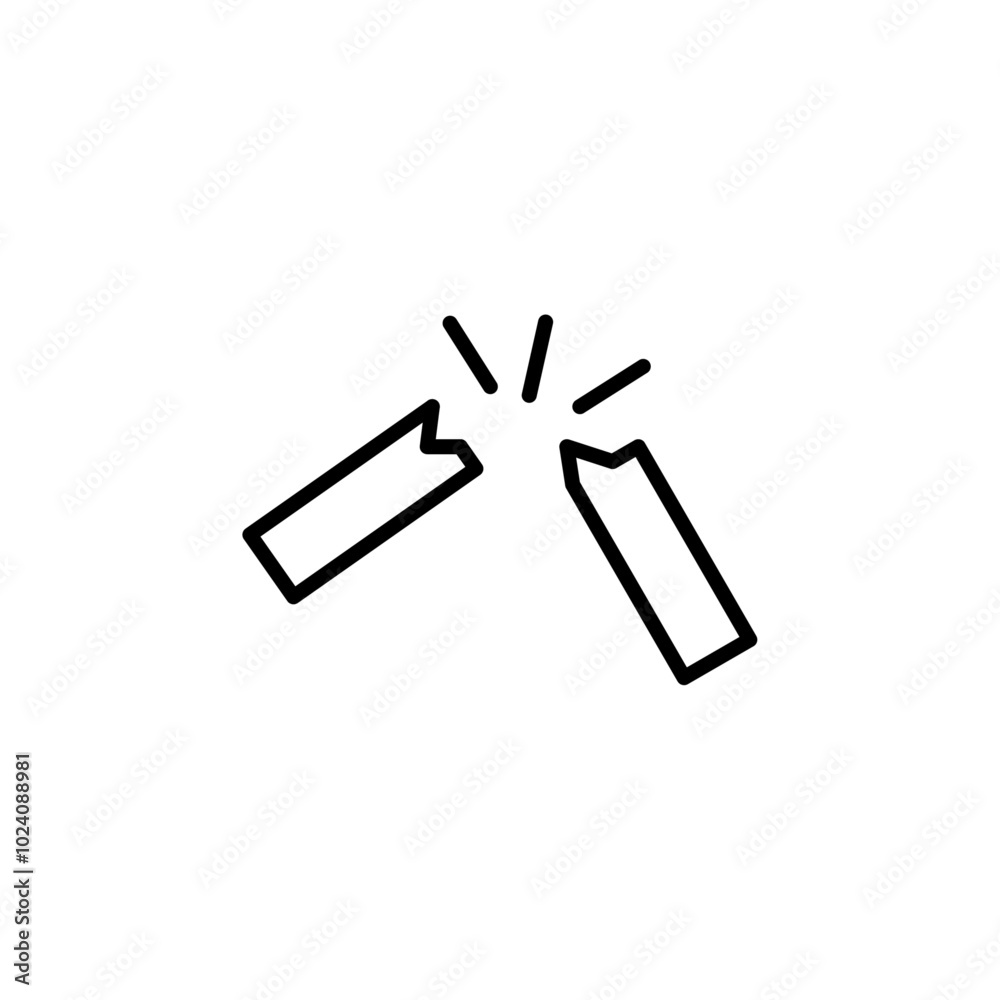 Breaking icon Outline vector for web ui Breaking icon Outline vector for web ui