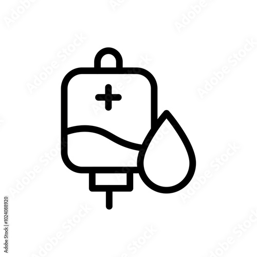 blood bag icon Outline vector for web ui