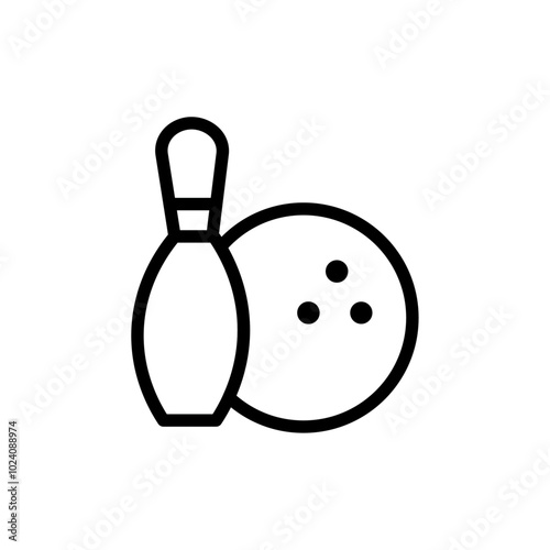 Bowling icon Outline vector for web ui