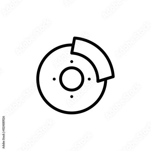 Car brake disk with caliper icon Outline vector for web ui