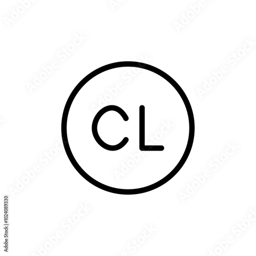 Chlorine bleach icon Outline vector for web ui