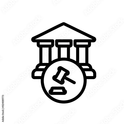 Court judgement icon Outline vector for web ui