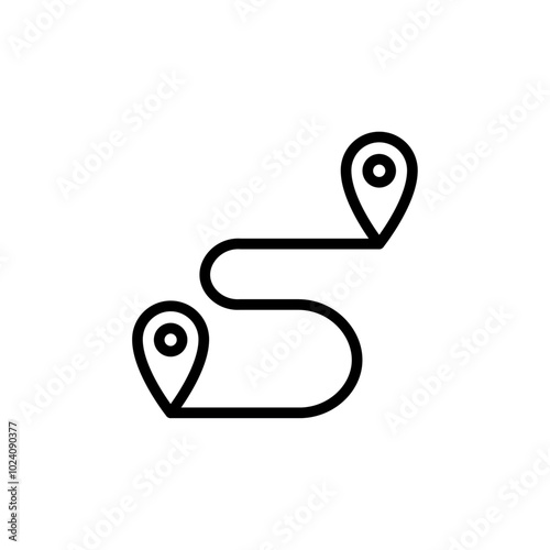 Destination distancing icon Outline vector for web ui