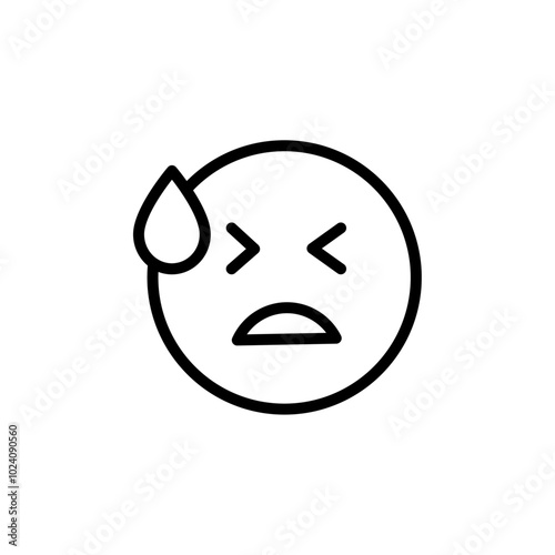 Desperate emoji icon Outline vector for web ui