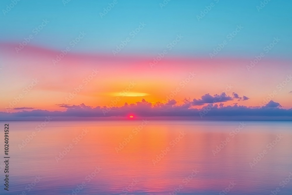 Fototapeta premium A Stunning Sunset Displaying Nature's Beautiful Colors