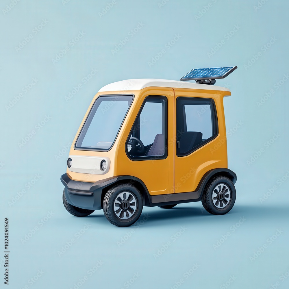 Obraz premium Compact solar-powered urban vehicle for efficient and eco-friendly transportation