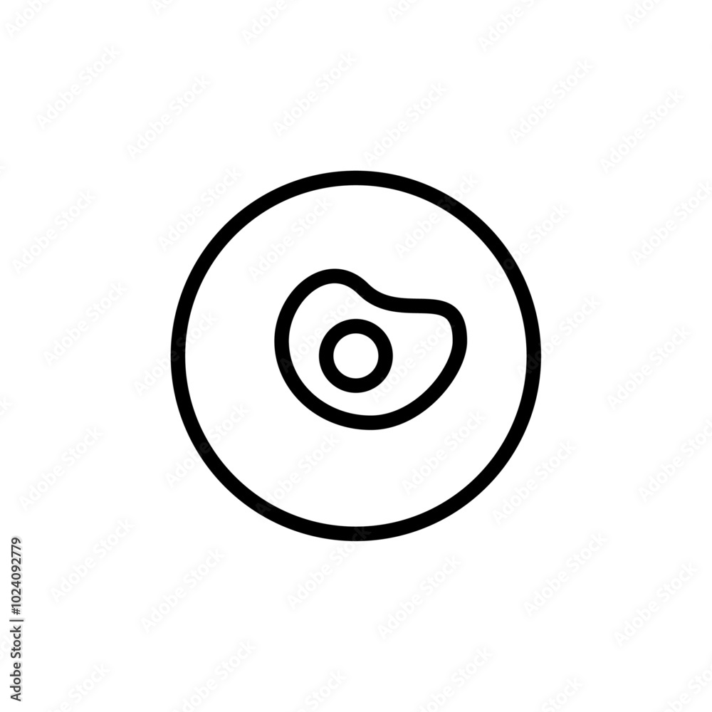 Egg on plate icon Outline vector for web ui