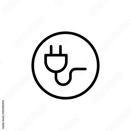 Electrical plug icon Outline vector for web ui
