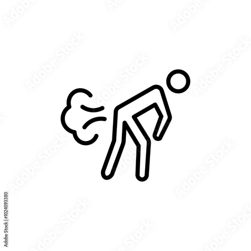 Farting icon Outline vector for web ui