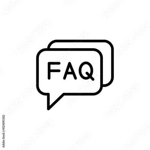 FAQ icon Outline vector for web ui