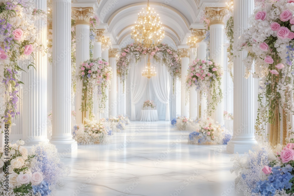 Naklejka premium Spectacular wedding room space Illustration