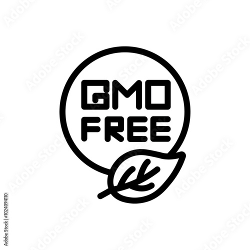 gmo free icon Outline vector for web ui