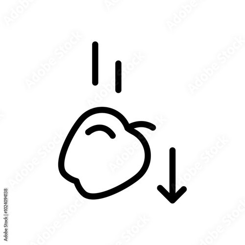 Gravity icon Outline vector for web ui