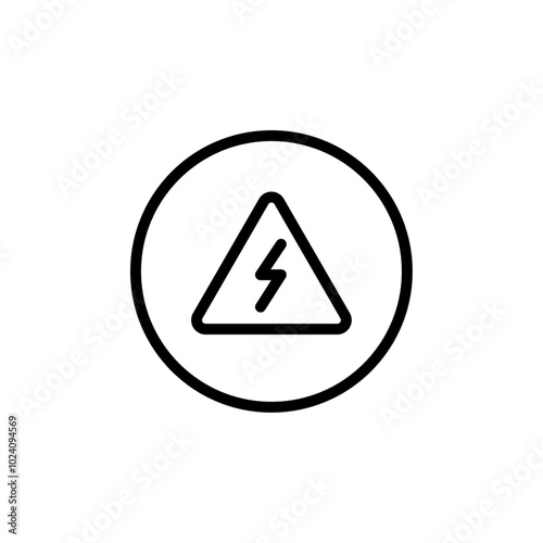High voltage icon Outline vector for web ui