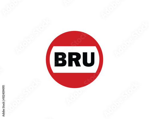 BRU logo design vector template. BRU