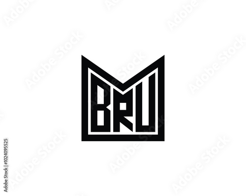 BRU logo design vector template. BRU