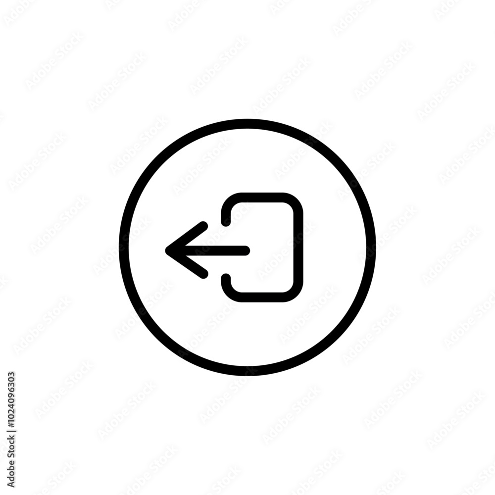 Logout exit icon Outline vector for web ui Logout exit icon Outline vector for web ui